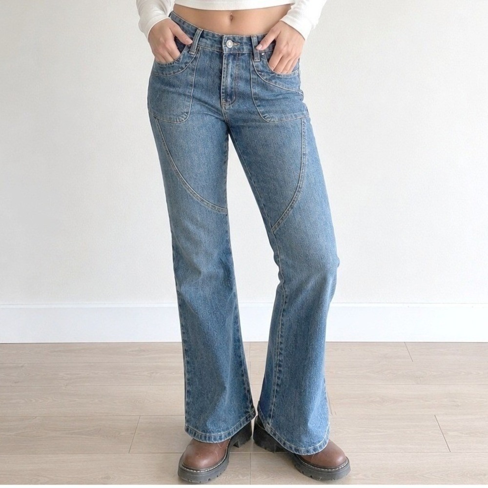 Cosmopolitan Jeanswear Jeans 8P Y2K McBling Baggy Wide Leg Embroidered Pockets